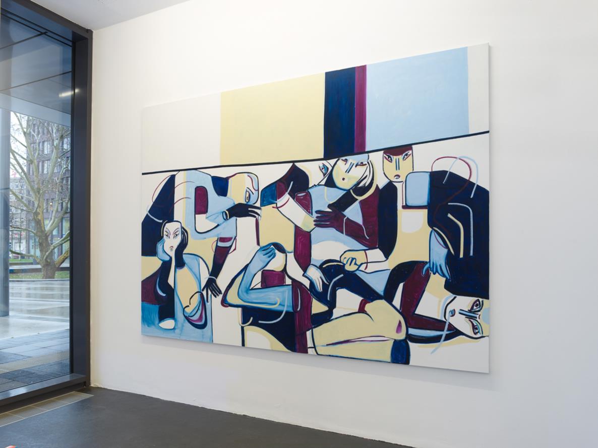 MELIKE KARA: word after word, 2018, Ölkreide und Acryl auf Leinwand, Courtesy the artist + Jan Kaps, Köln