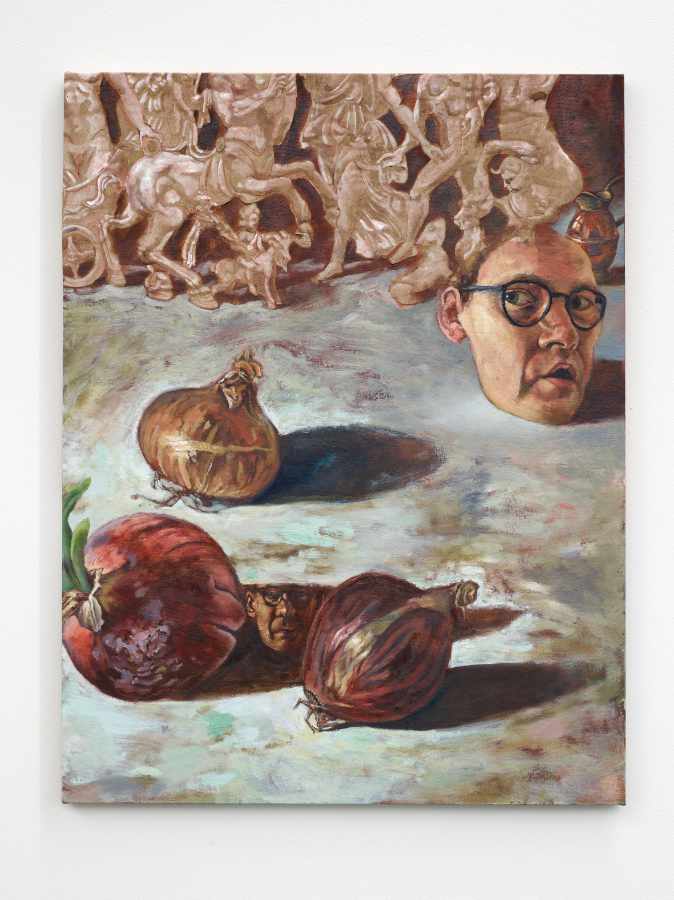 Jannis Marwitz: Ohne Titel, 2019, Öl und Tempera auf Leinwand auf Holz, 65 x 50 cm, Dortmunder Kunstverein, Foto: Simon Vogel