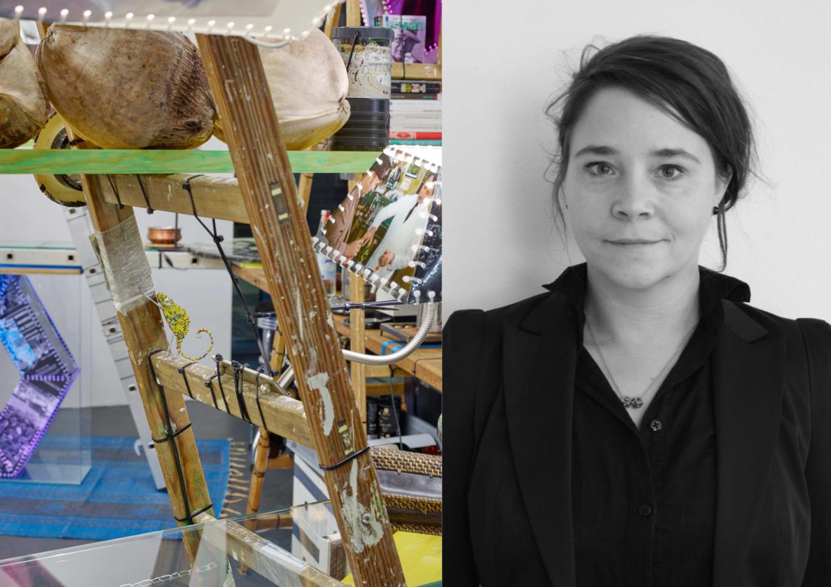 links: BAMBOO BAR, at the Edge of the Universe; Claus Föttinger: veldt & ocean, 2018, Foto: Simon Vogel rechts: Dr. Nadine Siegert, Foto: Katharina Greven