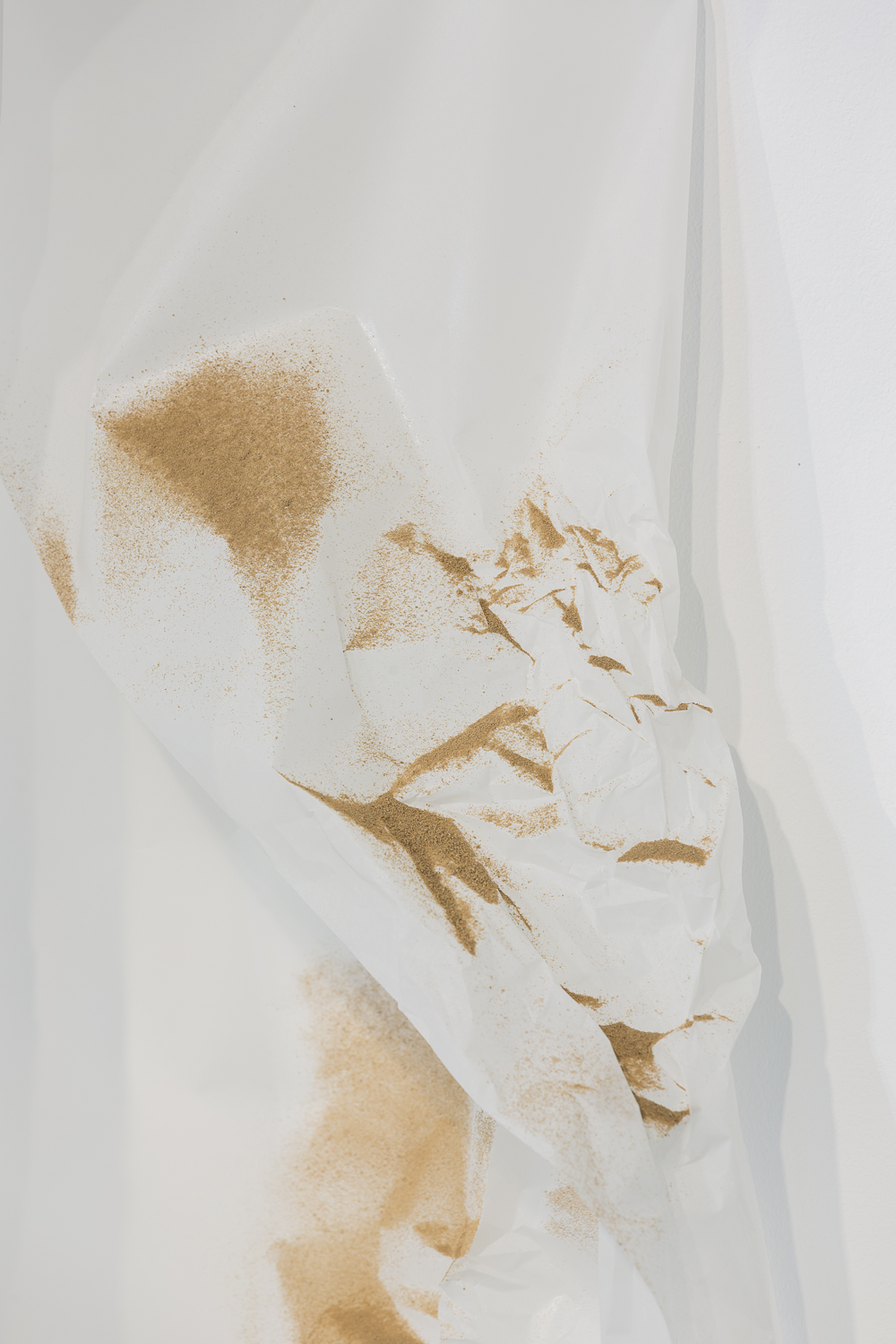 OHNE TITEL (WAND), Detail, 2015 - Plastik, Sand 200 × 290 × 35 cm
