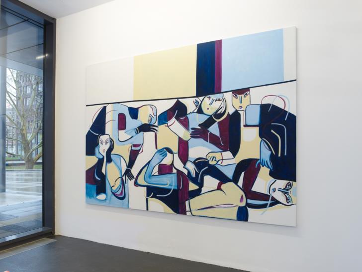 MELIKE KARA: word after word, 2018, Ölkreide und Acryl auf Leinwand, Courtesy the artist + Jan Kaps, Köln